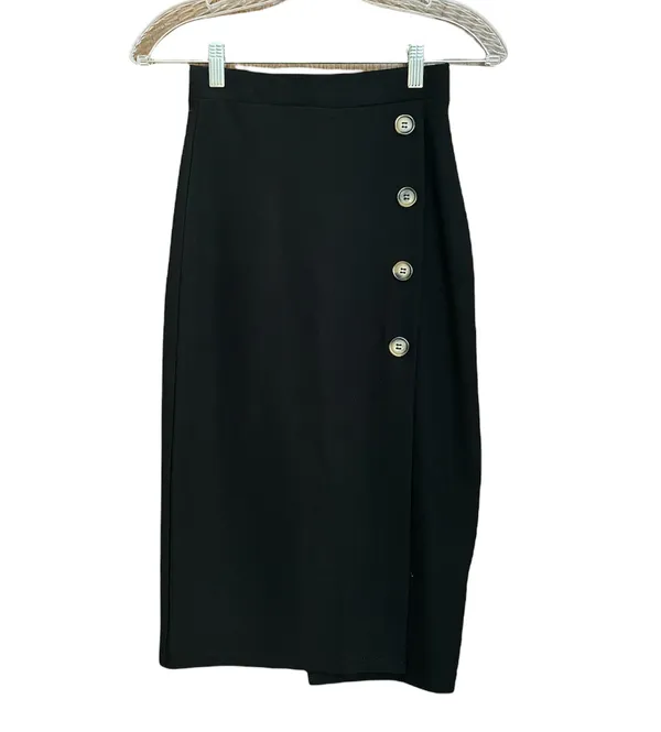 ASOS New look Black Side Button Down Midi Skirt - Image 5