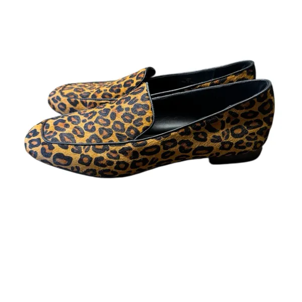 🐆 Donald Pliner Heddy Loafers 🐆‎ Leopard Calf Hair Slip-On Flats 8M - Image 5