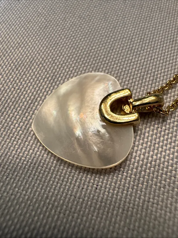 LOFT Gold-Tone Chain Necklace with White Mother-of-Pearl Heart Pendant - Image 4