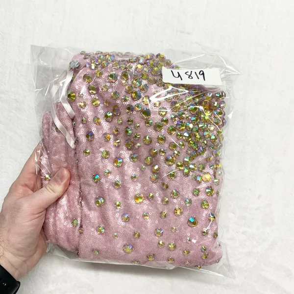 La‎ Femme Sequin Crystal Mini Dress Womens Sz 6 Pink Glam Homecoming Y2K - Image 15