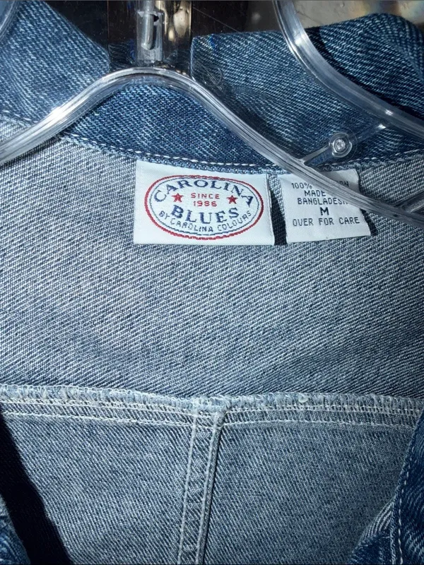 Vintage 90s Denim Jean Jacket Frayed Hem cottagecore - Image 4