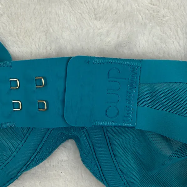 CUUP The Plunge Mesh Bra 32B and Thong Size 3 Set‎ Turquoise Teal NWT - Image 7