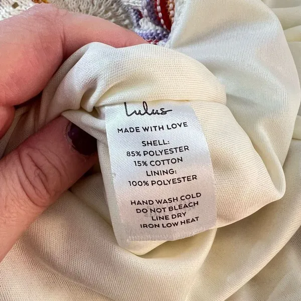 Lulus Natural Bliss NWT Ivory Striped Crochet Lace Up Halter Midi Dress Medium - Image 13