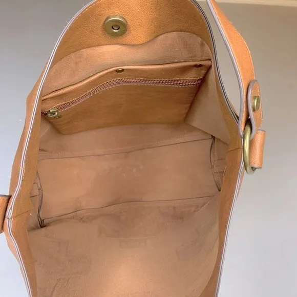Bohemian Brown‎ Vegan Leather Hobo Shoulder Bag - Image 9
