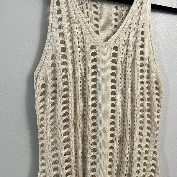 Amazon New - Crochet Swim Cover-Up Dress | White / Cream - Image 5