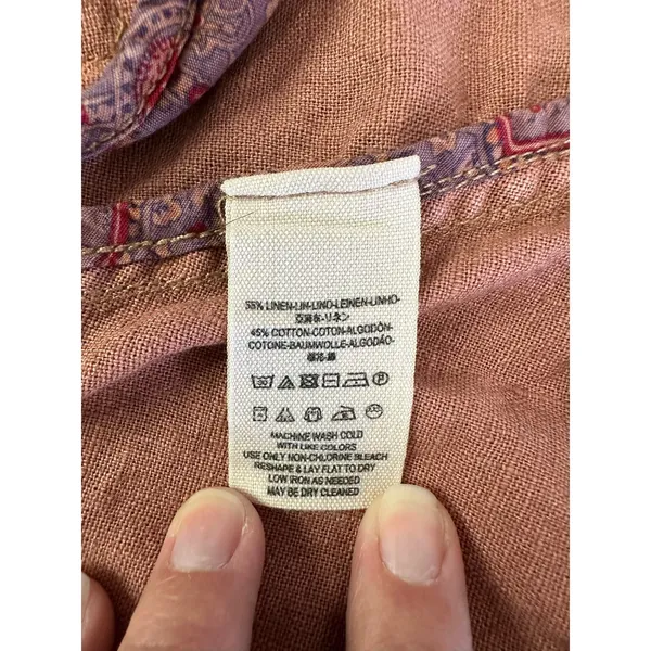 Free People Rosewood Linen Blend Moto Jacket‎ Size XS - Image 8