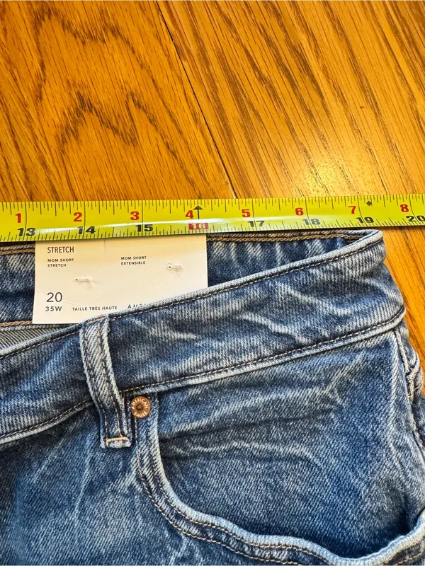NWT American Eagle Outfitters Mom Shorts Blue Denim Size 20W Super High Rise - Image 8