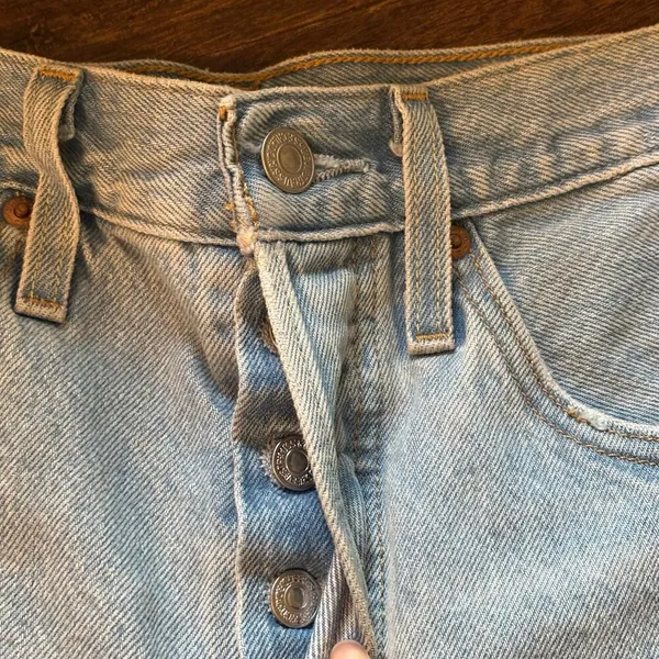 Levi's 501 Premium Light Wash Denim Cut-Off Shorts - size 26 - Image 3