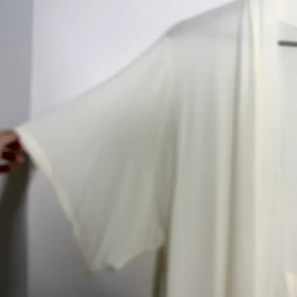 Eberjey Rosalia Tencel Modal Ivory Robe Lace Tie Womens Small - Image 11