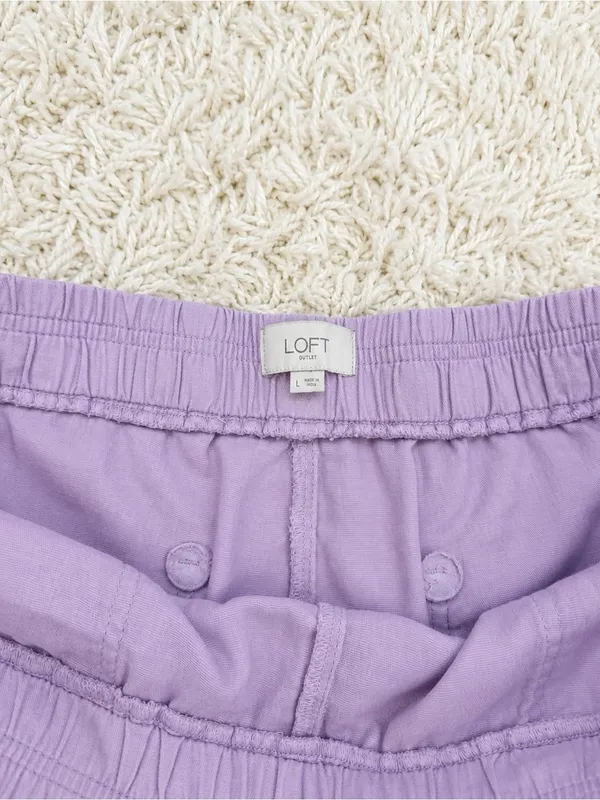 LOFT Lavender Drawstring Shorts in Cotton - Image 4