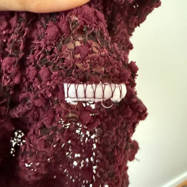 Aeropostale Women M‎ Burgundy Textured Knit Long Sleeve Sweater Top - Image 5
