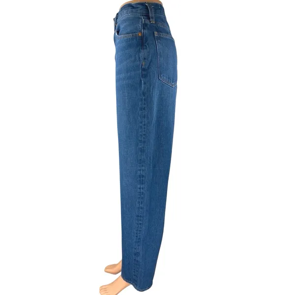 Madewell Women's Blue High Waisted Straight Wide Leg Denim Jeans Pants Size 25 - Image 2