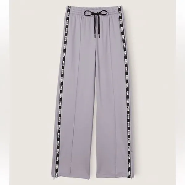 Pink Victoria’s Secret Gray High waist Track Pants(Size Small) - Image 3
