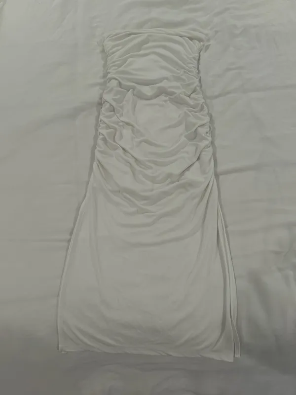 Bershka Strapless Midi Dress - Image 4