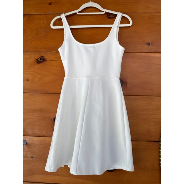 Lulus Always Admired White Sleeveless Mini Dress Weekend Square Neck Short Large - Image 4