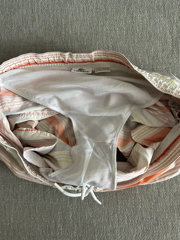 Lacoste Men’s Strip Swim Trunks Shorts Board L Made In France Sailing Club - Image 8