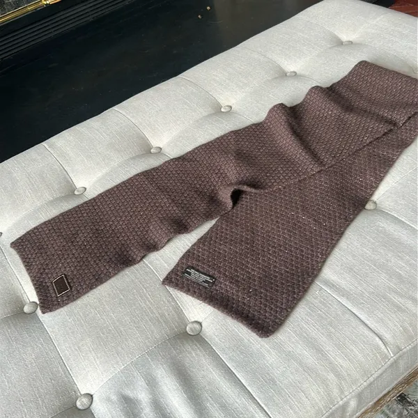 Coach Wool Blend Knit Brown Scarf One Size - Image 7