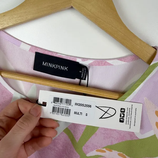 MINKPINK Palm Springs Tee Dress Small Tropical Colorful‎ Pastel Resort Vacation - Image 6