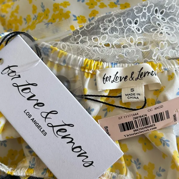 NWT For Love And Lemons Daffodil X Victoria’s Secret Mini Dress Yellow Floral S - Image 11