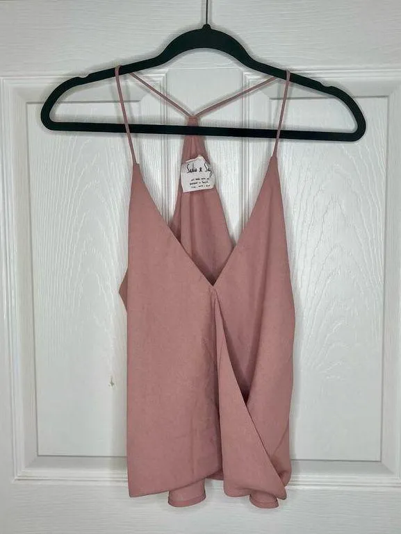 Sadie & Sage Light Pink Mauve Going Out Sleeveless Tank Top Blouse Size Medium - Image 2