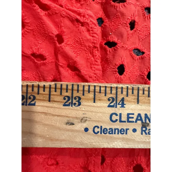 Show Me Your Mumu Red Eyelet Lace Up Back Mini Dress Small Boho Summer 1692‎ - Image 6