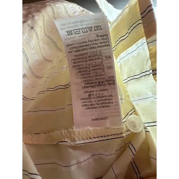 Madewell Relaxed Fit Yellow Cream Stripe Button Up Front Chest Pocket Size‎ XL - Image 6