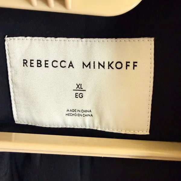 NEW Rebecca Minkoff XL Black Cropped Double Breasted Trench Coat Jacket - Image 2