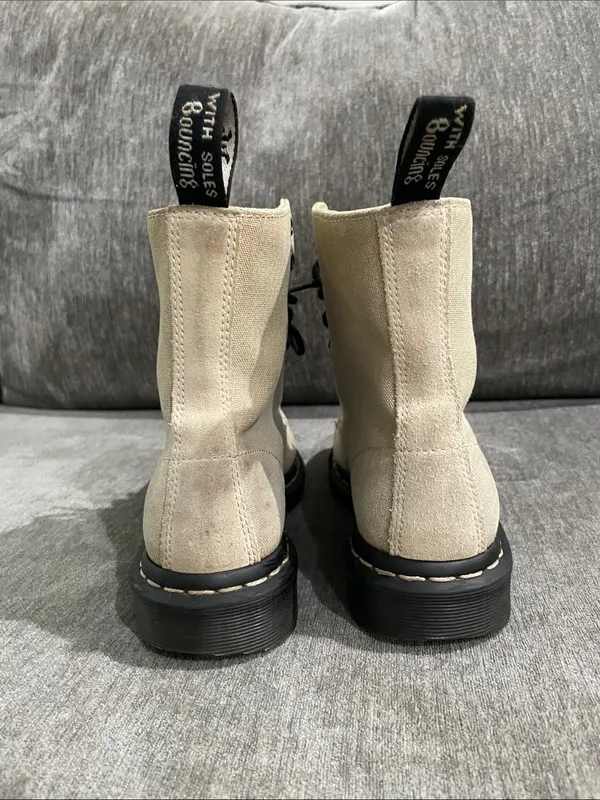 Dr. Martens Page Mix Canvas Combat Boots Size 8 - Image 6