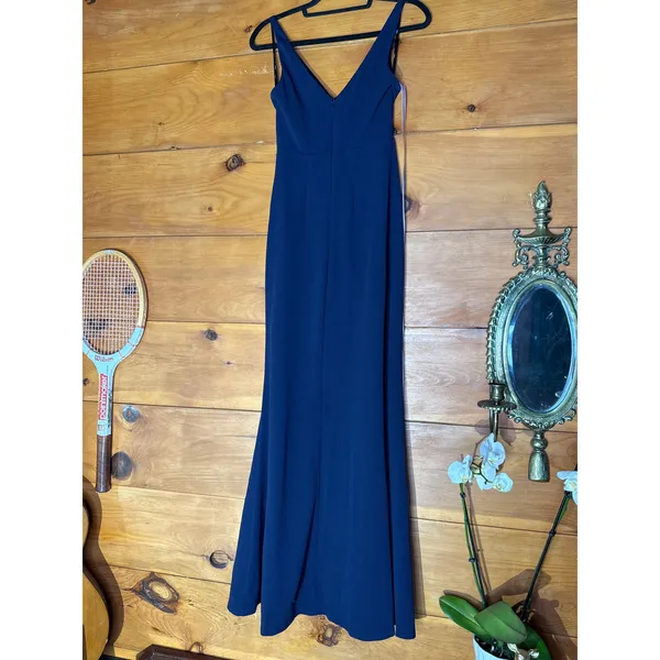 NWT Lulus Melora Navy Blue Sleeveless Maxi Dress Gala Banquet Bridesmaid Size XS - Image 8