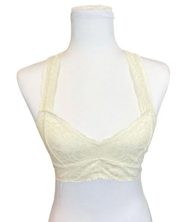 Free People Intimately Gallon Stretch Floral Lace Racer Back Bralette Size Small - Image 4