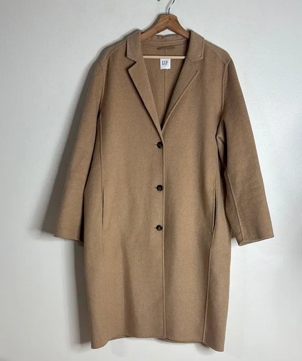 Gap ladies oversized wool blend car pea coat size XL with pockets - Image 2
