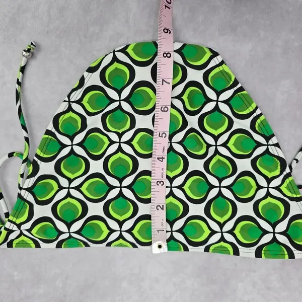 Ingear Green Black White Floral Geometric Tie Bikini Bottom Swimwear‎ Medium - Image 4