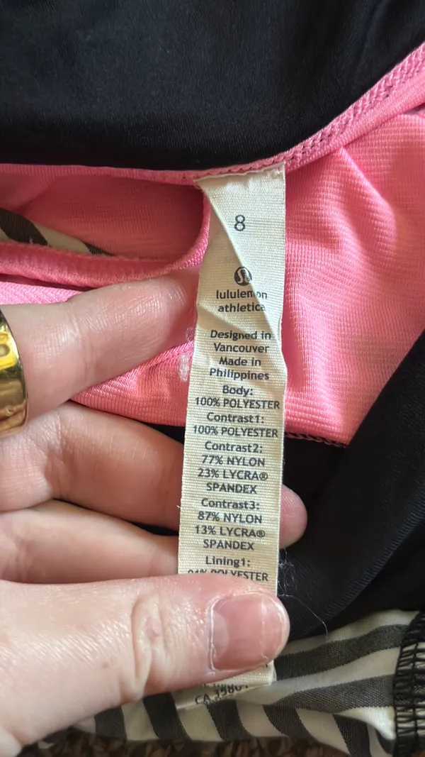 Black and White and Light Pink Striped Lululemon Speed Up Shorts 2.5' - Image 12