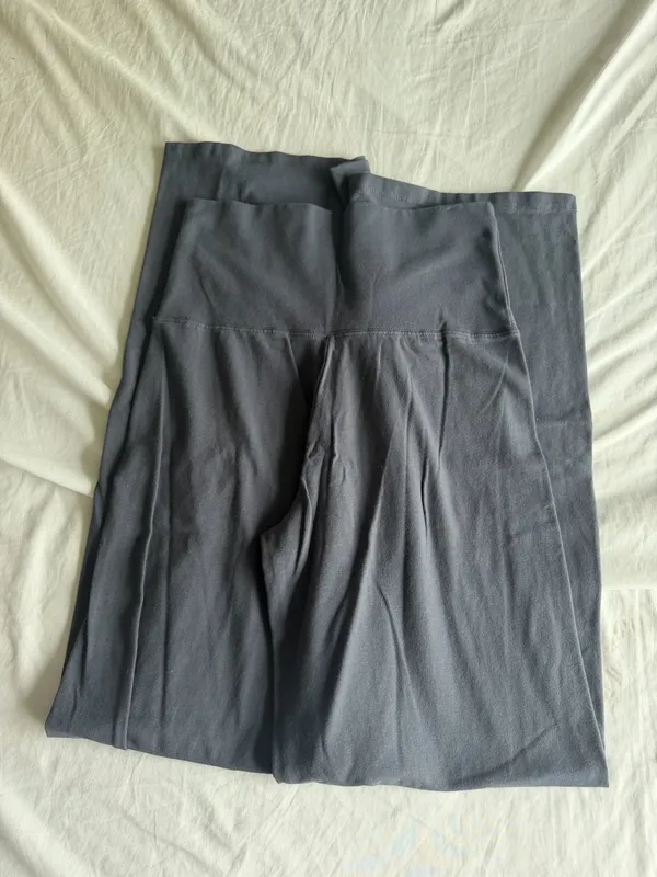dark grey brandy wide leg foldover pants - Image 2