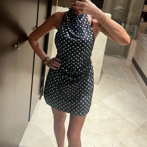 Black and White Polka Dot Dress - Image 5