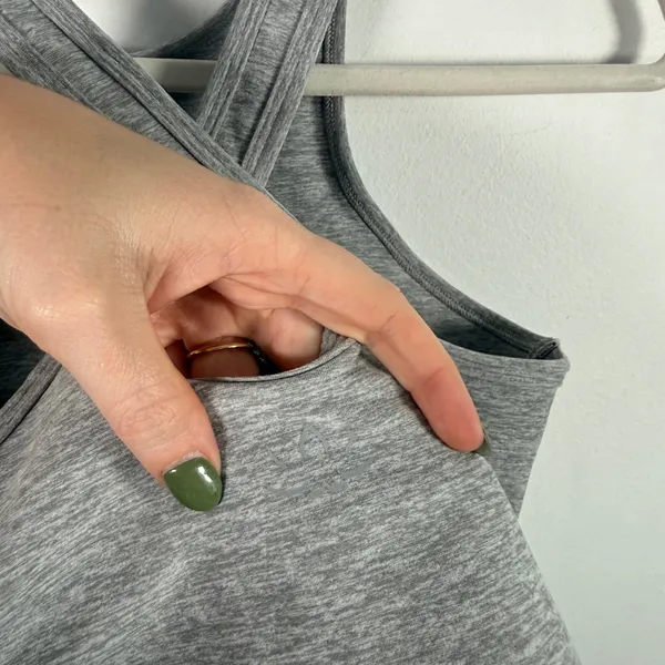 Beyond Yoga Spacedye Slim Racerback Cropped Tank Top Grey Gym Active Women Small - Image 5