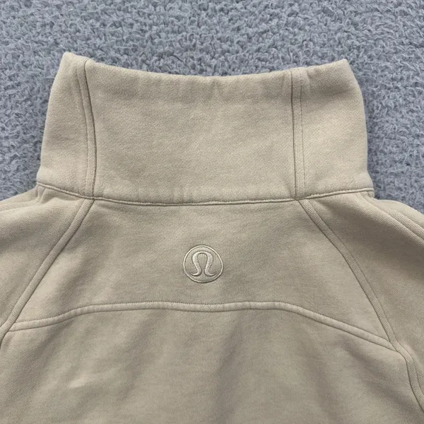 Lululemon Scuba Oversized Funnel Neck Half Zip Sweatshirt Trench Tan Women's M/L - Image 4