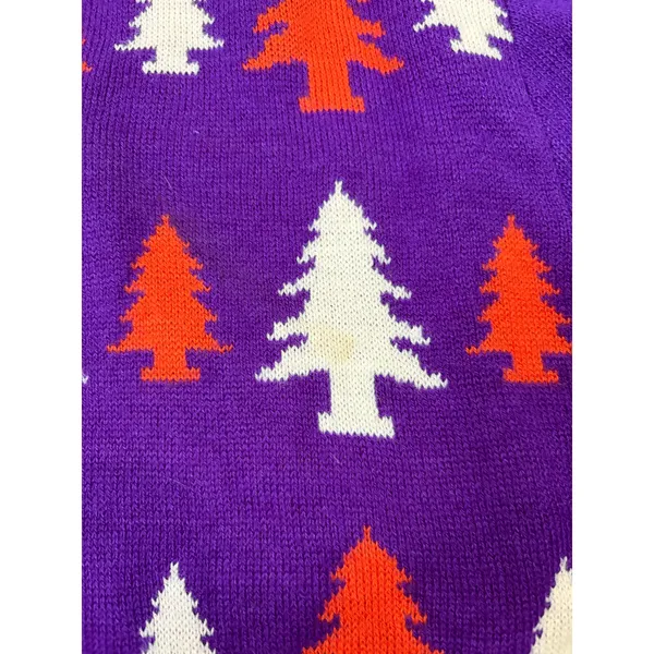 Clemson Tigers Ugly Christmas Sweater Womens Medium Purple Orange - Image 4