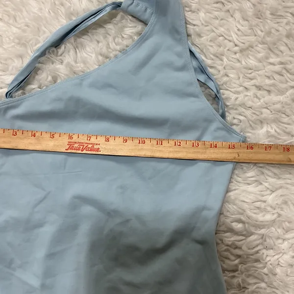 Intimately Free People Bodysuit Light Blue One Shoulder Tie Back Small - Image 2