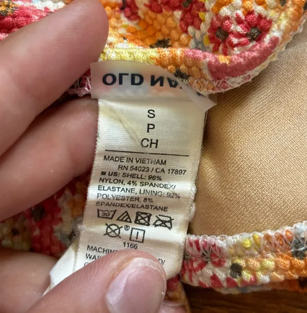 Old Navy Floral Bikini Set Pink Orange - Image 4