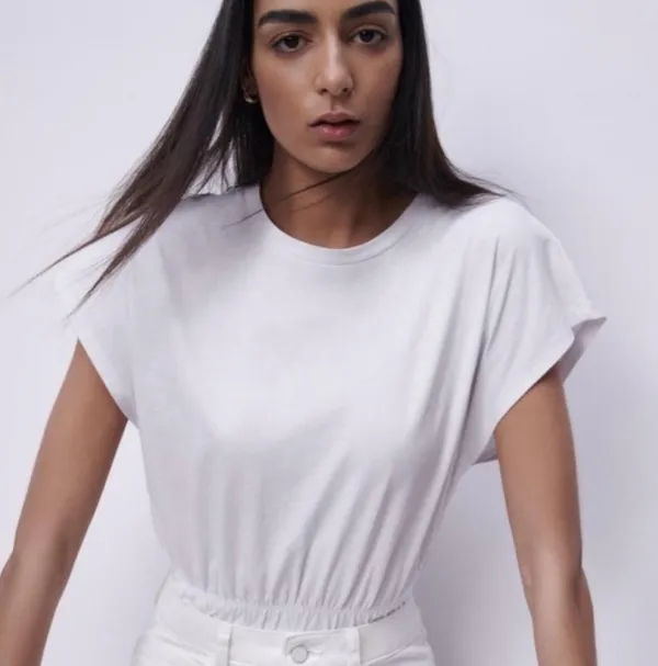 Zara Elastic-Hem Tee - Image 3