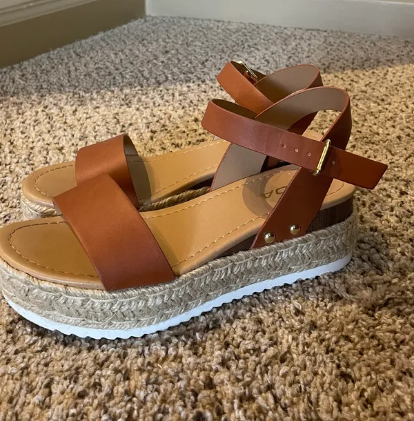 These Three Boutique Tan Platform Espadrille Sandals - Image 2