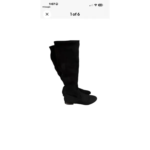 NWT Jessica Simpson Gilia Black Microsuede Knee High Flat Riding Boots Size 7 - Image 11