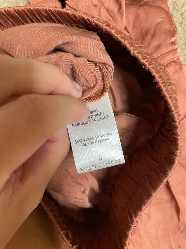 Young Fabulous and Broke Ollie Burnt Orange Satin Jogger Pants - Image 6