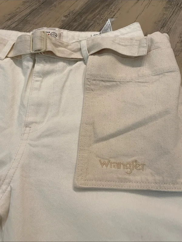 Wrangler ATG Utilitarian Wide Leg Urban Outdoors Cream Jeans Sz 4 - Image 12