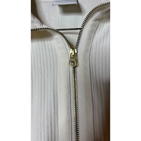 Varley Radford Half-Zip Ribbed Sweatshirt in cream sz L - Image 5