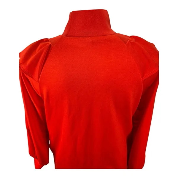 Who What Wear Fiery Red Long Sleeve Sheath Ruffle Dress Size: Small - Image 10