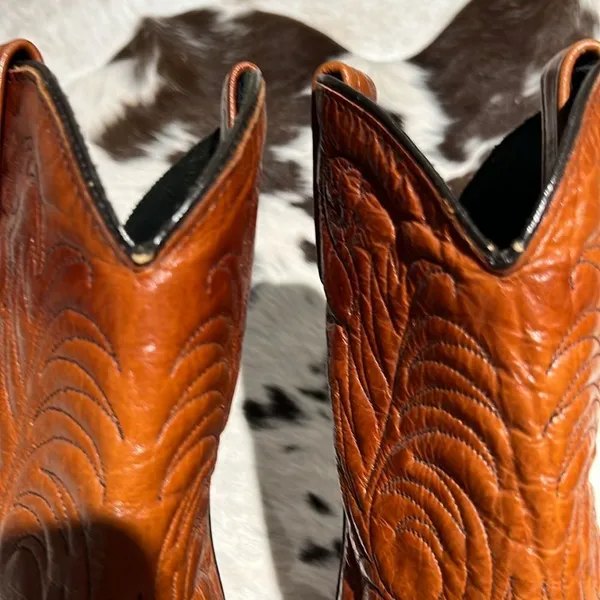 Vintage Real Leather Cowboy Boots Festival Rave Burning‎ Man T1 - Image 11