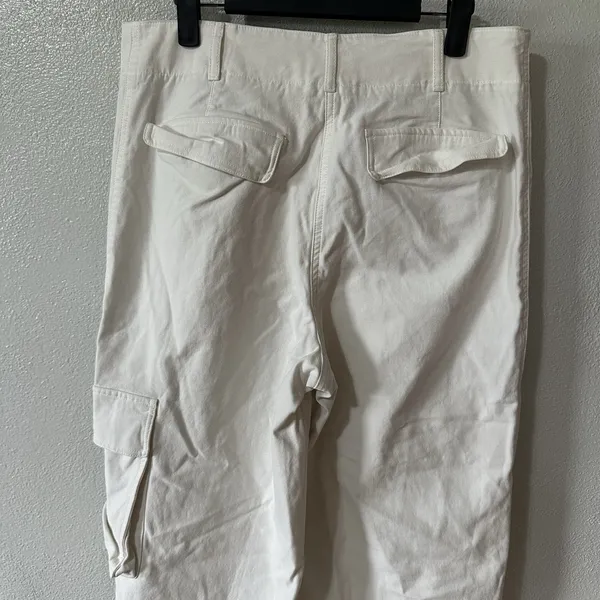 Aritzia Wilfred Free Cargo Pants Size 12 Ivory Cream Wide Leg‎ High Rise Pockets - Image 5