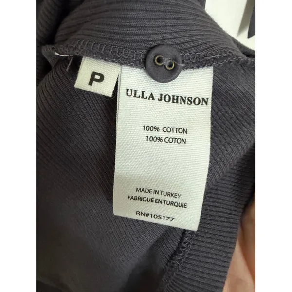 Ulla Johnson Tank Top Women P Grey Ribbed Cotton Tie Shoulder Henley Scoop Neck‎ - Image 7